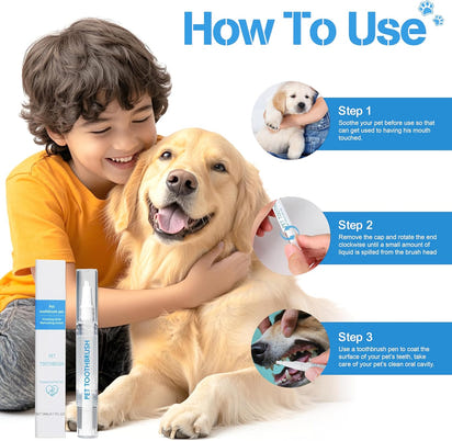 Pet Toothbrush Pen with Oral Repair Gel (3 PCS Pack)