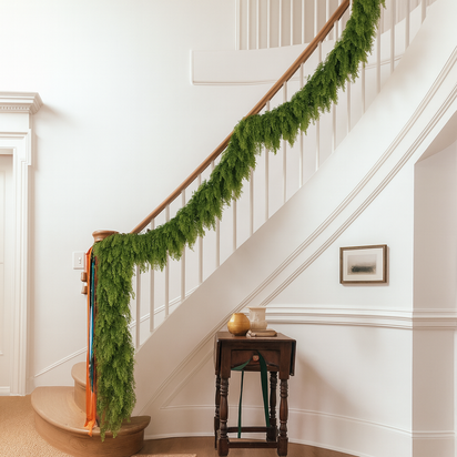 Christmas Decoration Cedar Garland Realistic Faux Greenery