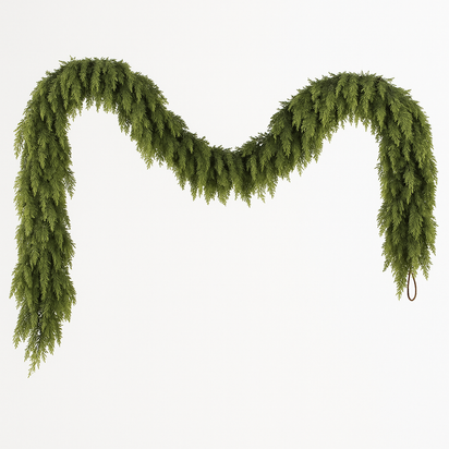 Christmas Decoration Cedar Garland Realistic Faux Greenery