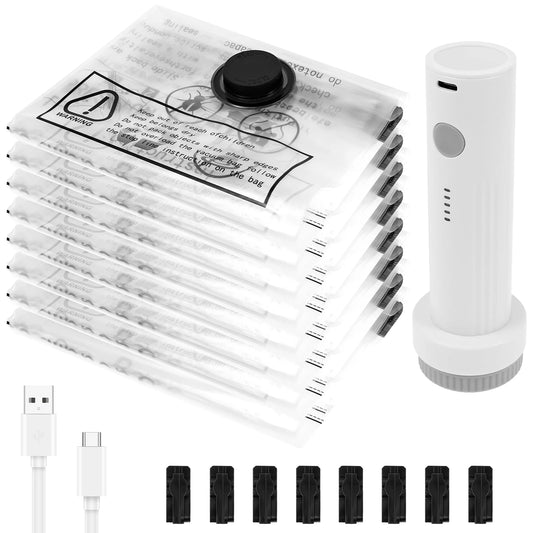 8Pcs Vacuum Storage Bags with USB Electric Pump