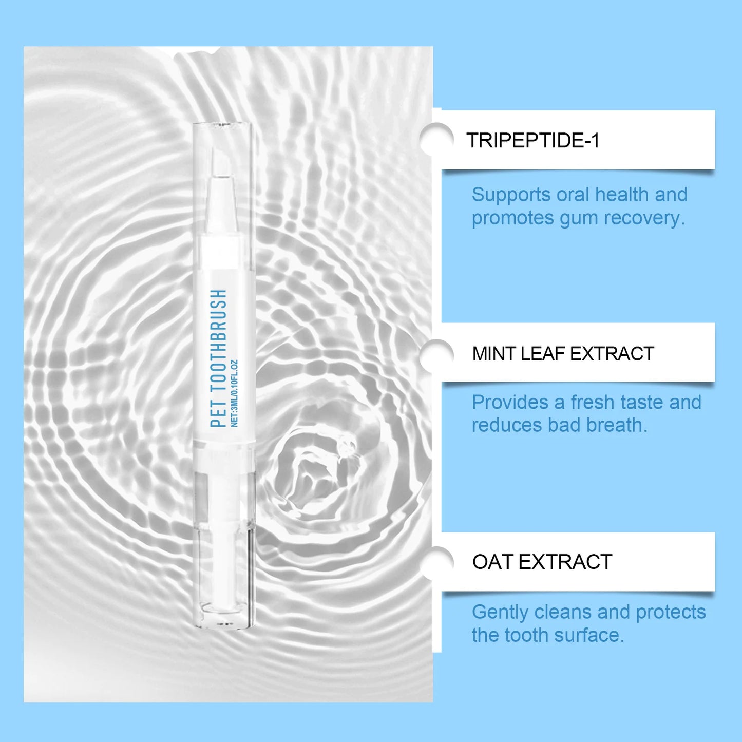 Pet Toothbrush Pen with Oral Repair Gel (3 PCS Pack)