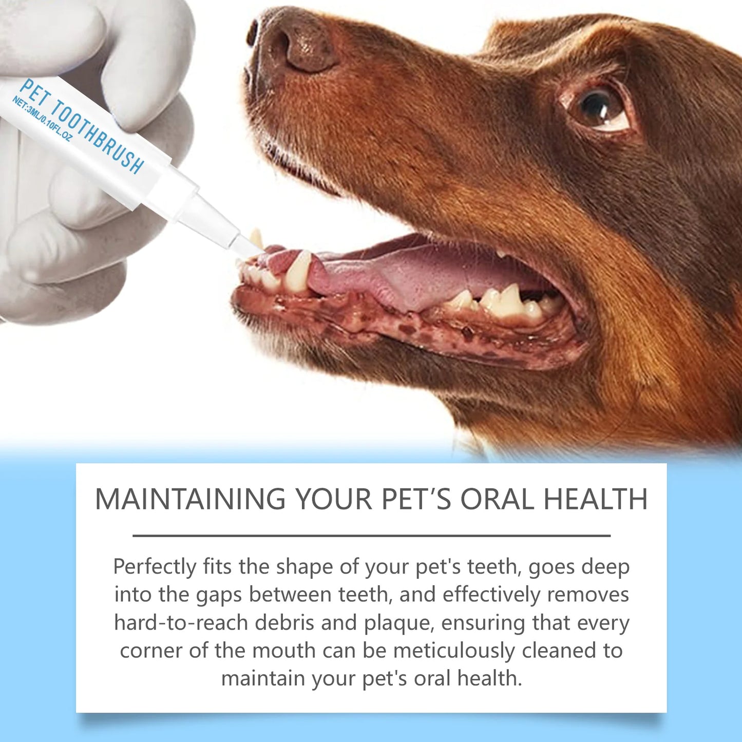 Pet Toothbrush Pen with Oral Repair Gel (3 PCS Pack)